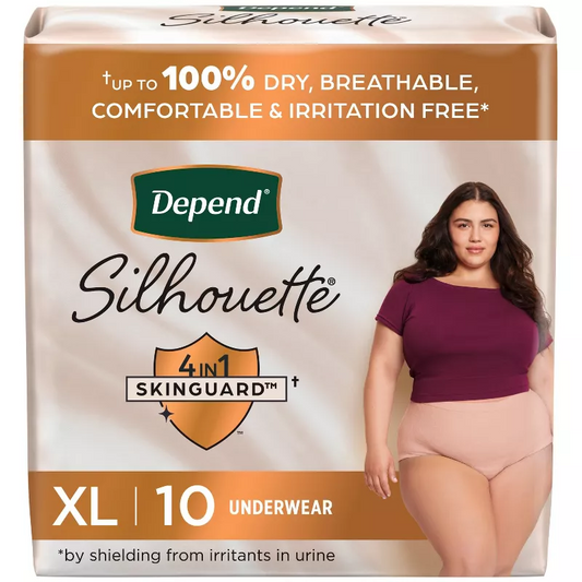 Depend Silhouette Incontinence & Postpartum Underwear for Women - Maximum Absorbency